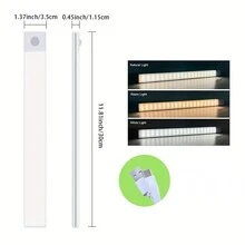 1pc Led Motion Sensor Cabinet Light, Wireless Magnetic USB Rechargeable Night Light For Kitchen Wardrobe Cupboard Stairs Corridor - 3 Colors In One Lamp - View 16