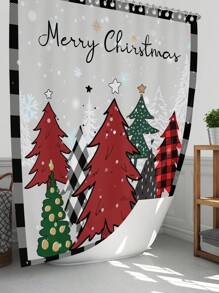 1 cái/4 cái Bộ quà tặng trang trí phòng tắm đa năng hình cây thông Noel hoạt hình vui vẻ và quà tặng bao gồm: Rèm tắm chống thấm nước có 12 móc, thảm tắm chống trượt, thảm chùi chân hình chữ U và nắp bồn cầu tròn, phụ kiện phòng tắm cho mọi mùa Trở lại trường học - Nhiều màu - Xem 12