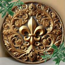 1 件铁制鸢尾花壁饰，金色百合优雅，防风雨派对装饰，预钻孔，方便上下左右悬挂，不同孔位随机发货 - 彩色 - 查看 8