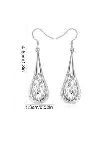 1 Pair Fashionable Silver Hollow Ball Design Earrings