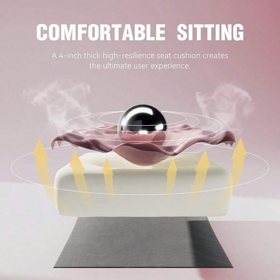 Dowinx Gaming Chair White Suede Fabric Massage Lumbar Support