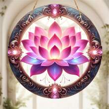 1 pieza, Atrapasol de acrílico con diseño colgante de loto (20cm*20cm/8in*8in) Atrapador de luz de loto, Decoración de flor de loto, Regalo de inauguración de casa, Decoraciones navideñas, Accesorio central para coronas, Decoración de habitación, Decoración del hogar, Decoración de jardín, Decoración de patio, Decoración de pared