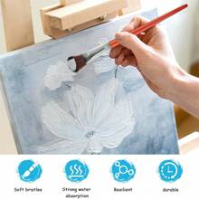 6pcs Mop Brush For Acrylic Painting 1 Inch Blending Brush Paint Brushes For Acrylic Painting Oval Mop Acrylic Brush With Wooden Handle For Acrylic Paint, Watercolor, Face And Body Art Painting,Back To School,School Supplies