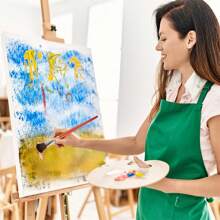 6pcs Mop Brush For Acrylic Painting 1 Inch Blending Brush Paint Brushes For Acrylic Painting Oval Mop Acrylic Brush With Wooden Handle For Acrylic Paint, Watercolor, Face And Body Art Painting,Back To School,School Supplies