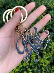 A-Z字母不对称金色钥匙扣，简约设计，高品质，适合作为包包配饰，是送给朋友或母亲的理想礼物，也适合挂在车上、车内或作为女士钥匙扣、包包挂件，是圣诞节或感恩节的完美礼物之选。 - 彩色 - 查看 4