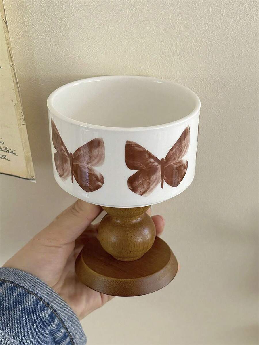 1 chiếc bát đế gốm phong cách Pháp cổ điển, bát đế gỗ, bát hương liệu, bát đựng sáp, bát đựng đồ tráng miệng, bát đựng bánh kem, quà tặng ngày lễ - Nhiều màu - Xem 1