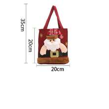 圣诞糖果袋，圣诞麻布手提袋 - 可重复使用的亚麻圣诞袋，带刺绣装饰 - 休闲袋圣诞派对袋，圣诞快乐，送给朋友、父母的礼物，圣诞装饰品 - 彩色 - 查看 6