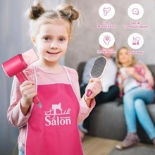 Juego De 46 Juguetes De Peluquería Para Niñas, Juego De juego de herramientas para niños/tocador de juguete para niña - Rosa - Ver 3
