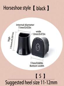 10 件/5 双高跟鞋盖保护器替换装，细跟静音贴纸防磨修复垫，适用于受损鞋跟、U 形和马蹄形鞋跟套 - U型鞋跟保護套 - 查看 4