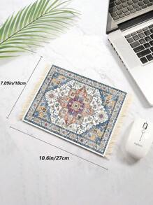 地毯图案流苏鼠标垫，办公腕托鼠标垫，可作杯垫使用，返校季游戏鼠标垫，办公桌配件，办公用品，办公桌配件，鼠标垫，办公桌专用鼠标垫 - 多色 - 查看 5