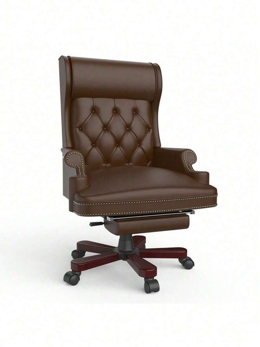 330LBS Executive Office Chair With Footstool, Ergonomic Design High