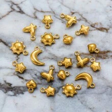 20 件 304 不锈钢迷你吊坠月亮和太阳项链饰品适用于 DIY 珠宝配饰链和项链饰品