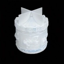 1 件旋转木马形状树脂模具、带盖硅胶罐模具、环氧铸造模具，用于制作石膏、树脂工艺品、装饰、烛台和珠宝盒 - 白色 - 查看 7