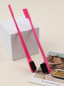 2pcs Double Head Eyebrow Brush -Hair Edge Brush Eyebrow Brush Double Head Brush Hair Styling Accessories Suitable For Barber Salon Uses