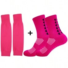 1set Football Leg Warmers With Anti-Slip Coating, Sports Leg Warmers And Sleeves, Compression Leg Sleeve For Football And Basketball, Running