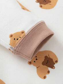 Balabala 婴儿套装 婴儿睡衣 女宝宝 保暖内衣 新生儿两件套 舒适可爱 - 咖色 - 查看 4