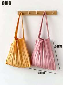 Borsa shopping minimalista da donna con grande capacità, borsa tote grande capiente per lavoro, viaggio e scuola, borsa a spalla - Multicolore - Visualizzare 6