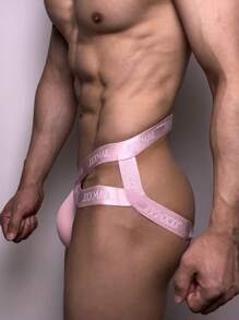 JOCKMAIL 1 pieza Calzoncillos tipo bóxer G-string sexy y transparente de seda de hielo para hombres, ropa interior de talle bajo transpirable y de secado rápido con bolsillo en forma de U