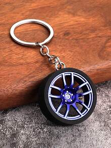 1PC/2PCS 金属创意汽车文化钥匙扣礼物双股轮毂轮胎汽车钥匙扣包饰吊坠适用于礼物钱包书包背包挎包汽车俱乐部礼物生日节日周年纪念毕业圣诞节单身派对送给男朋友家人老师员工同学好朋友的礼物。 - 彩色 - 查看 13