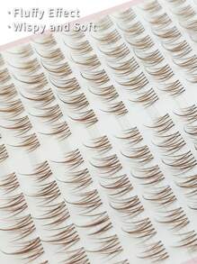 120 Stück CC Locken Braun Sonnenblumen Wimpern Design Falsche Wimpern, geeignet für täglichen oder Party Gebrauch, Wimpernbüschel, Einzelwimpern, Wimpern, Künstliche Wimpern