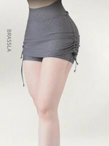 Falda Short licra colombiana - Gris - Ver 1