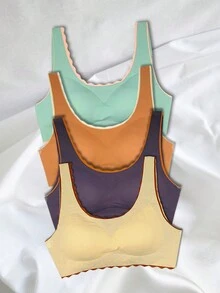 Plain Top With Removable Pad Comfort 5D Model Feminine Without Lace Ultra Modern Discreet Elegant Stylish Fresh Sensual Daily Use Light Fabric Intimate Piece Lifts Breasts Sexy Sex Soft Premium Support - 彩色 - 查看 2