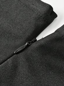 Europe And The United States Summer Fashion Women Back To School Slim-Fit Package Hip Deep V-Neck Dress All Country Concert Outfit Wedding Guest Dress Women Dinner Wedding Sexy Split Spring Short-Sleeved Ladies Medium Long Cocktail Party Heavy Evening Dress - Black - View 7