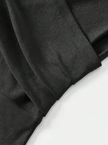 Europe And The United States Summer Fashion Women Back To School Slim-Fit Package Hip Deep V-Neck Dress All Country Concert Outfit Wedding Guest Dress Women Dinner Wedding Sexy Split Spring Short-Sleeved Ladies Medium Long Cocktail Party Heavy Evening Dress - Black - View 9