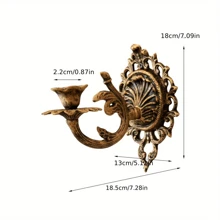 Giá đỡ nến bằng sắt kiểu cổ 1 chiếc dùng cho Giáng sinh, treo tường họa tiết hoa thường xuân dùng cho sân vườn/trang trí nhà cửa, trang trí phòng, quà tặng Halloween, trang trí nhà cửa, quà tặng năm mới - Đồng - Xem 8