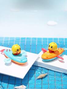 1 pièce Jouet de bain Barque à rames avec canard jaune bébé, couleur aléatoire