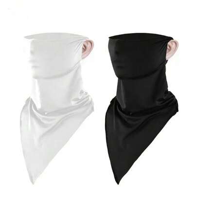 1 chiếc khẩu trang đi xe đạp, khăn che mặt tam giác thoáng khí bằng lưới lụa băng, thích hợp cho thể thao ngoài trời, có quai đeo tai, chống nắng.