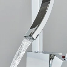 Modern Bathroom Sink Faucet Waterfall Single Handle Single Hole Lavatory Mixer Tap - Chrome - View 7