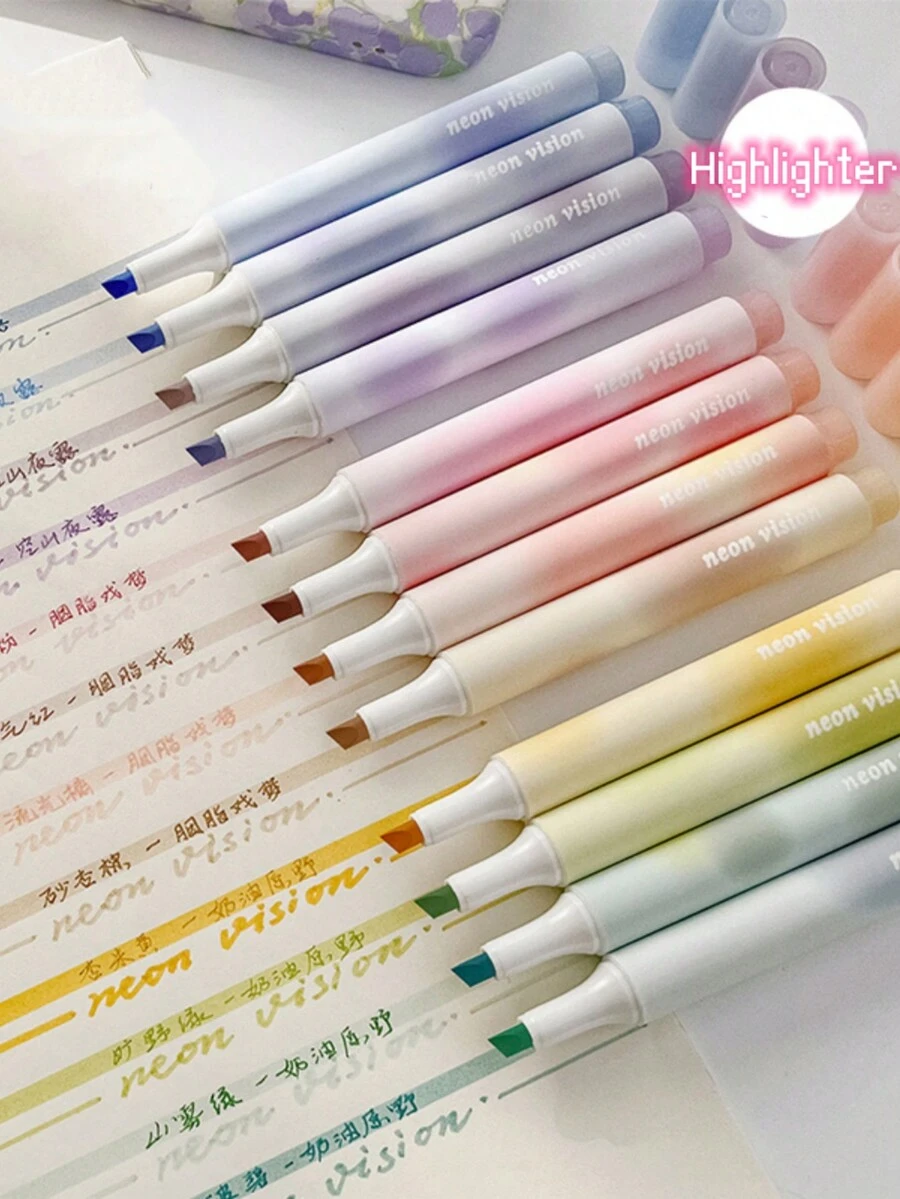 4支彩色荧光笔，适合学生的护眼文具 - 紫色 - 查看 1