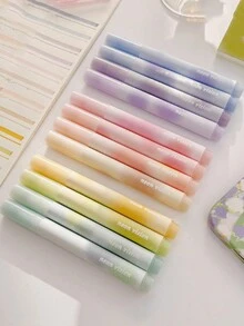 4支彩色荧光笔，适合学生的护眼文具 - 紫色 - 查看 2