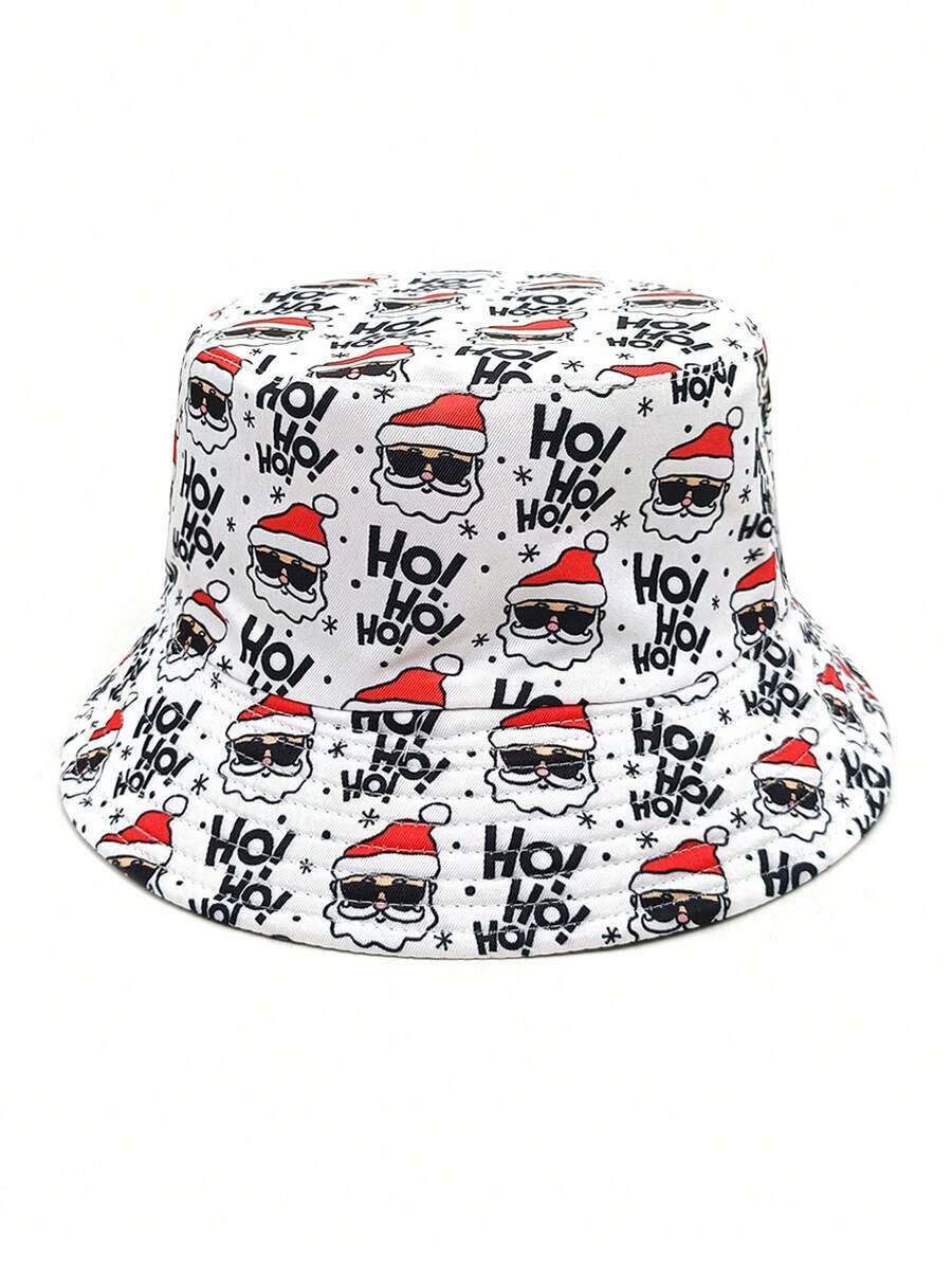 1pc Women Christmas Assorted Bucket Hat (Pattern Random), Adjustable