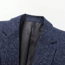 男士时尚休闲商务翻领西装外套 - 寶藍色 - 查看 5