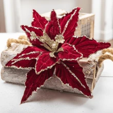 1pc Premium Red & Gold Sequin Velvet Artificial Flower Tree Decor Best Gifts Birthday Home Decor Christmas Decorations Room Decor Christmas Winter Christmas Decorations Home Christmas Gifts Christmas Decor - Multicolor - View 8