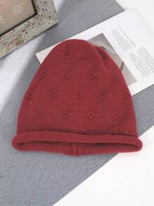 1 chiếc mũ len đan mềm mại ấm áp kiểu Nhật cho nữ màu trơn có dây rút viền, thích hợp cho các buổi đi chơi mùa thu/đông và chụp ảnh tự sướng - màu đặc - Xem 17