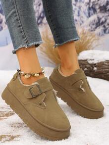 Giày đi tuyết đế dày chống trượt, chống mài mòn mới năm 2024, mũi tròn, có khóa cài, kiểu dáng thoải mái, thời trang và ấm áp. - Lạc đà - Xem 13