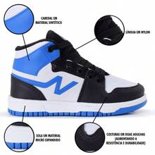 LUKYS SHOES Tênis Infantil Casual Masculino Botinha High Menino Escolar