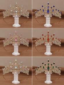1 Stück Braut Kopfschmuck Europäischen Luxus Kristall Tiara Krone Für Frauen Party Hochzeit Prinzessin Strass Braut Krone Haar Zubehör