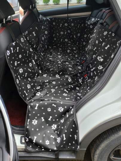 1 pieza Cubierta para asiento trasero de coche a prueba de agua, resistente al desgaste y a la suciedad, impresa en tela Oxford 600D, amigable para mascotas