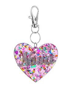 定制个性化珠宝闪亮心形钥匙扣，带有她的圣诞名字背包吊饰钥匙扣单身派对礼物团队礼物教师礼物圣诞礼物给她，雕刻，耐用，不锈钢，彩色，可爱，迷人，有趣，卡哇伊，Y2K，时尚，男女通用，休闲，定制，个性化，独特，定制，适合他的理想礼物，适合她，她，男朋友，女朋友，家人，朋友，儿童，周年纪念日，情人节，母亲节，生日，儿童节，父亲节，毕业典礼，婚礼，乔迁