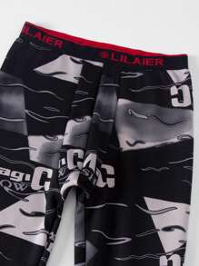 4pcs/Set Men's Thermal Underwear Set, Fashionable Casual Base Layer Clothing For Autumn/Winter