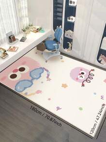 1 件可爱煤球卡通图案地毯，舒适柔软，适用于客厅卧室儿童婴儿房、入口垫，易于清洁和可机洗房间装饰家居地毯