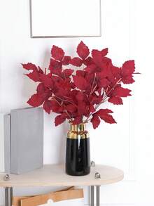 1pc/2pcs Artificial Pear Blossoms Branches - Perfect For Living Room, Bedroom, Dining Table Centerpiece And Entryway Display, Realistic Feeling - Red - View 7