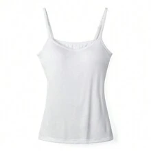 2 In 1 Built In Bra Women Cami Vest Camisole Tank Top Underwear Undershirts Sports Yoga Casual Padded Bra - 白色 - 查看 6