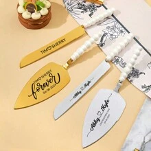 Personalized Engraved Cake Knife ,Engraved Wedding Or Anniversary Cake Cutting Gift For Couples, Unique Keepsake, Cake Cutting Set,Anniversary Gifts,Christmas Gift - Multicolor - View 3