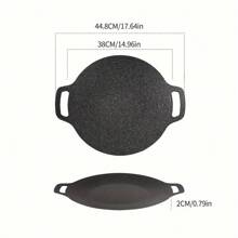 1 Pieza Sartén Antiadherente De Hierro Fundido (con Bolsa De Almacenamiento) Y Bandeja De Pizza, Sartén Antiadherente De Doble Mango Para Cocinar A La Parrilla Dosa, Pan De Maíz, Sartén Redonda A La Parrilla, Sartén Circular A La Parrilla, Con Mango, Sartén Multifuncional Para Carne, Panqueques Y Accesorios De Cocina