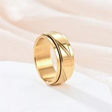 1 chiếc nhẫn đeo tay thiền định hình thoi hai lớp bằng thép titan thời trang, phụ kiện thanh lịch cá nhân hóa cho doanh nhân, thích hợp cho các bữa tiệc, quà tặng cho bạn bè, Ngày của cha, sinh nhật, phong cách nhạc rock đường phố - vòng xoay chéo 8 mm - Xem 3